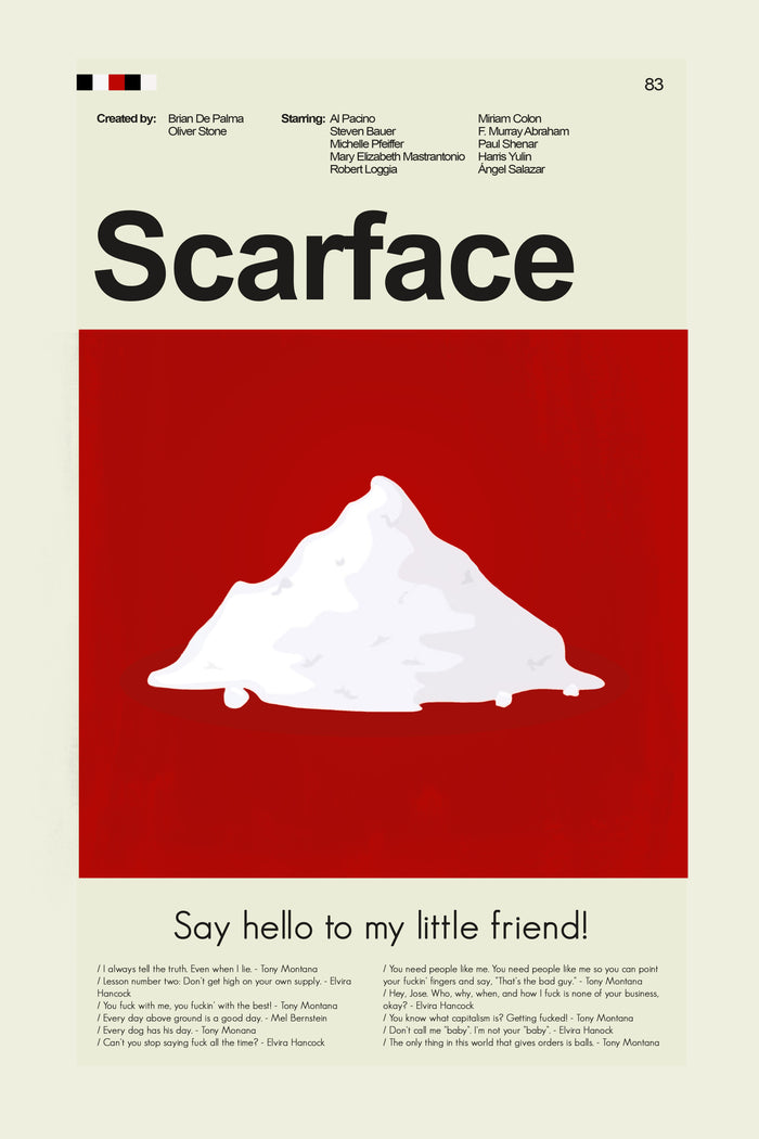 Scarface Inspired Mid-Century Modern Print | 12"x18" or 18"x24" Print only