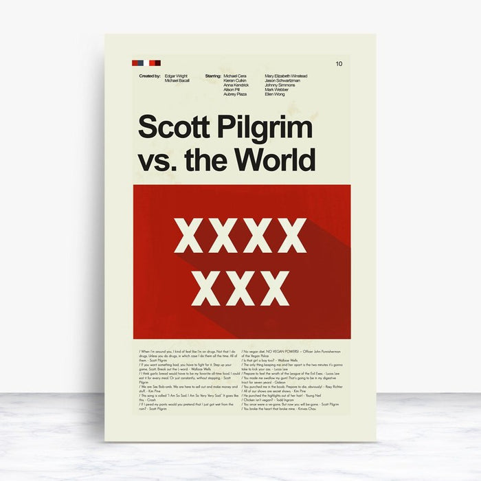 Scott Pilgrim vs. the World Inspired Mid-Century Modern Print | 12"x18" or 18"x24" Print only