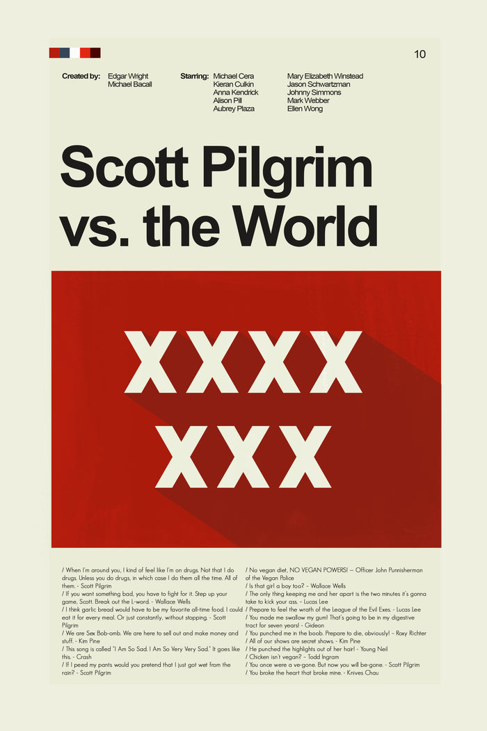 Scott Pilgrim vs. the World Inspired Mid-Century Modern Print | 12"x18" or 18"x24" Print only