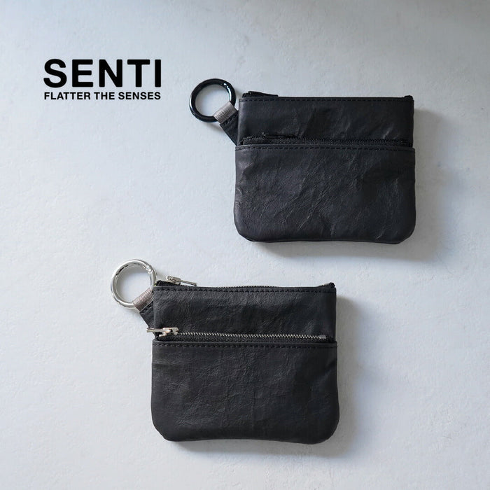 SENTI / Dyneema Leather Double Zipper Pouch