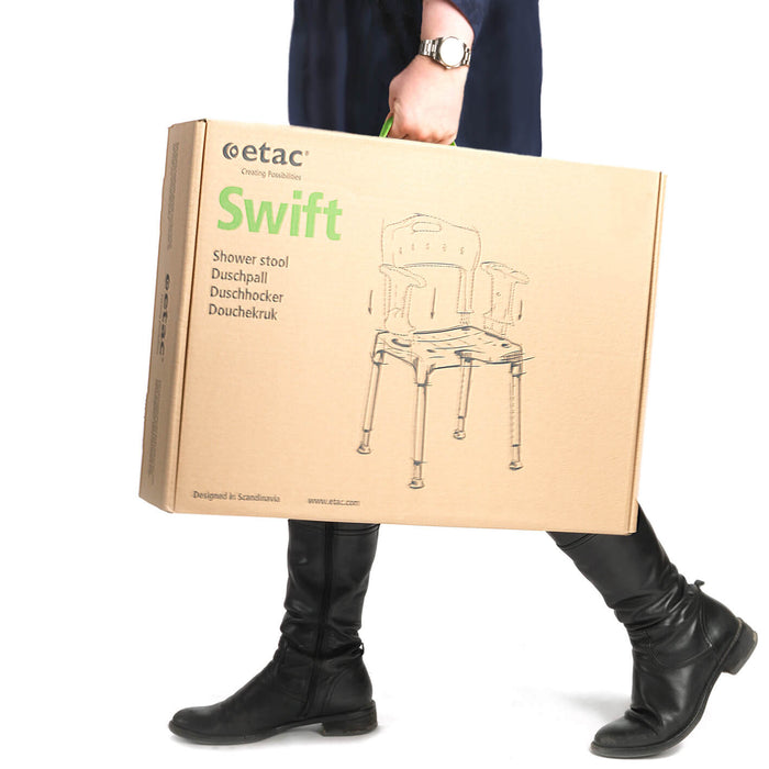 Shower Chair with Arm Supports Lagoon Green | Etac Swift