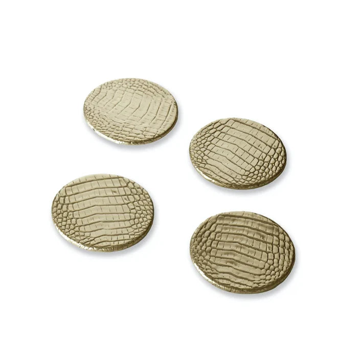 Sierra Modern Croc Coasters Set of 4 Gold 7769