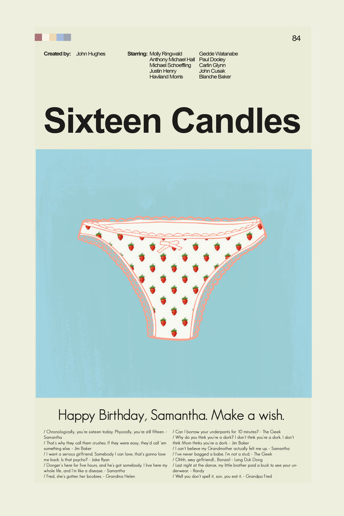 Sixteen Candles Inspired Mid-Century Modern Print | 12"x18" or 18"x24" Print only