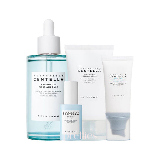 SKIN1004 Madagascar Centella Hyalu-Cica Collection (Blue Serum + Sun Serum + Cream + First Ampoule) [Set]
