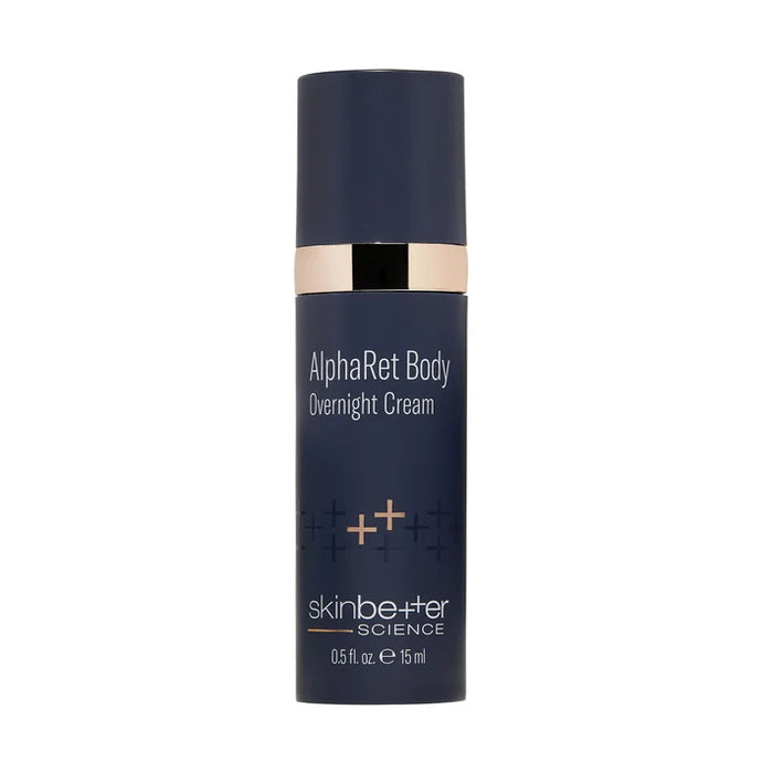 skinbetter AlphaRet Body Overnight Cream 15 mL bottle with navy and gold packaging