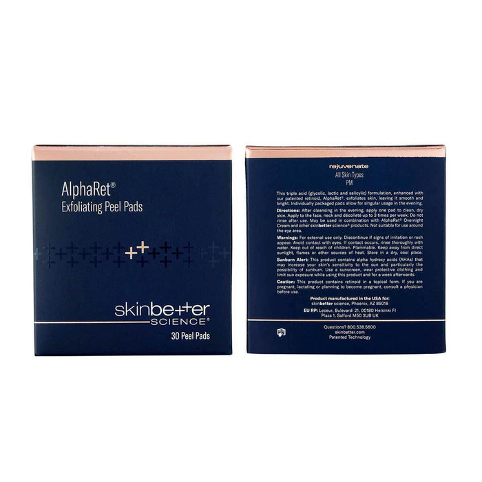 skinbetter AlphaRet Exfoliating Peel Pads box, 30 peel pads