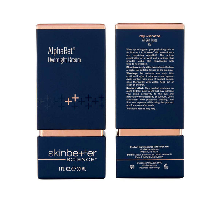 skinbetter AlphaRet Overnight Cream 30 mL navy and rose gold packaging
