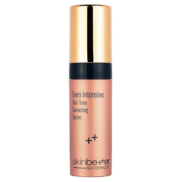 Skinbetter Even Intensive Skin Tone Correcting Serum bottle with gold cap and rose-gold label
