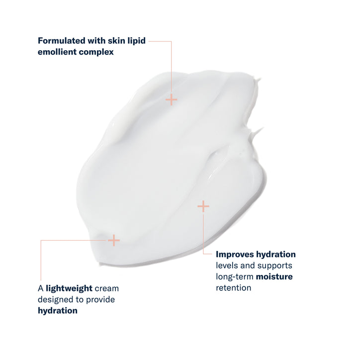 skinbetter Hydration Boosting Cream texture with lightweight moisture and skin lipid emollient complex