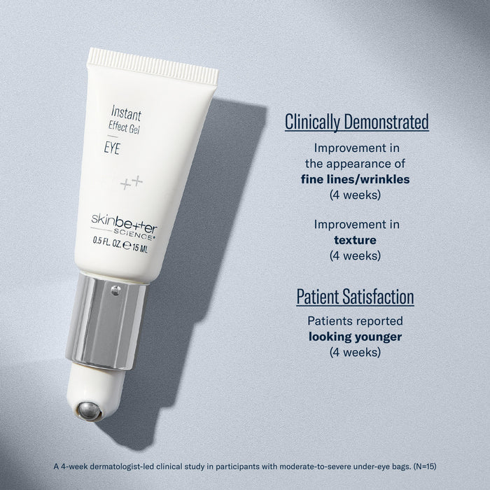 skinbetter Instant Effect Gel EYE tube with clinical results text
