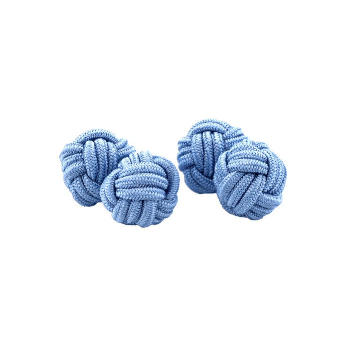Sky Blue Silk Knot Cufflinks