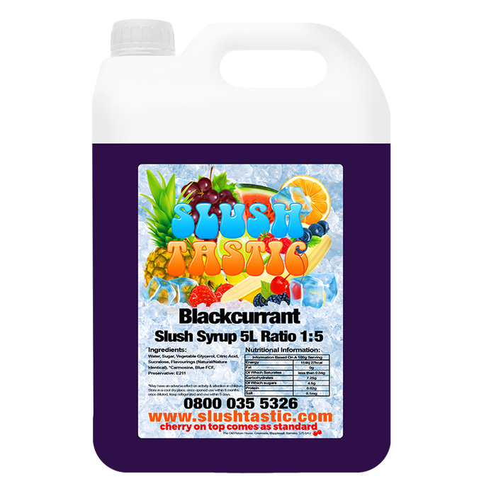 Corporate Vending Slush Syrup 5L Bottle Slushtastic Slush Syrup Blackcurrant