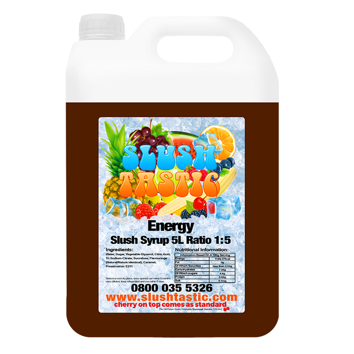Corporate Vending Slush Syrup 5L Bottle Slushtastic Slush Syrup Energy (Redbull)