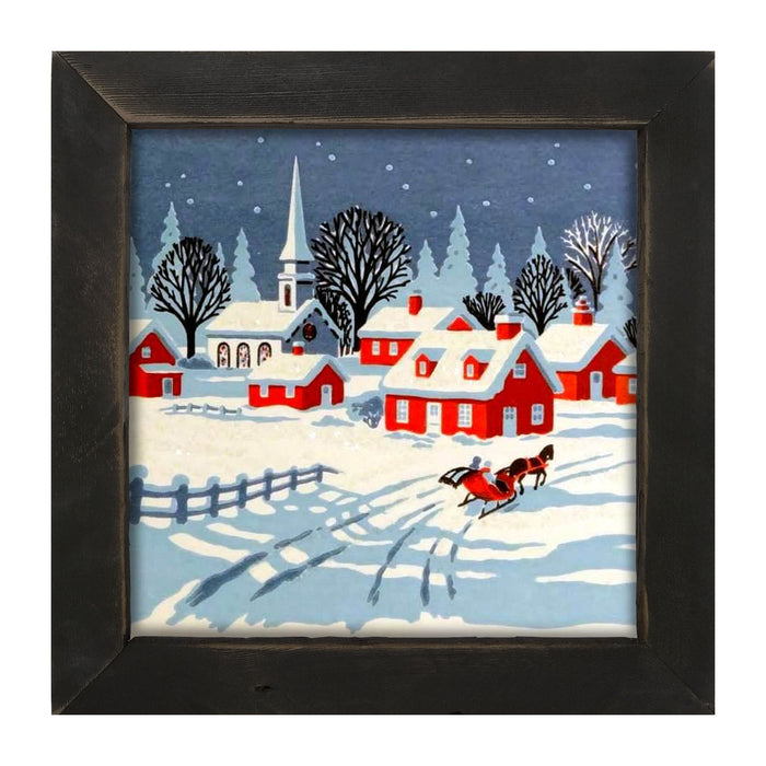 Snowy Town - Framed art