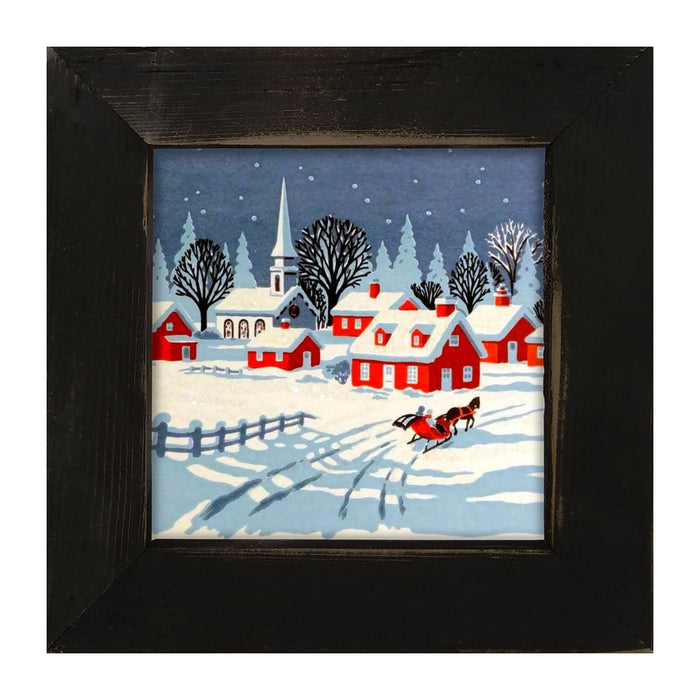 Snowy Town - Framed art