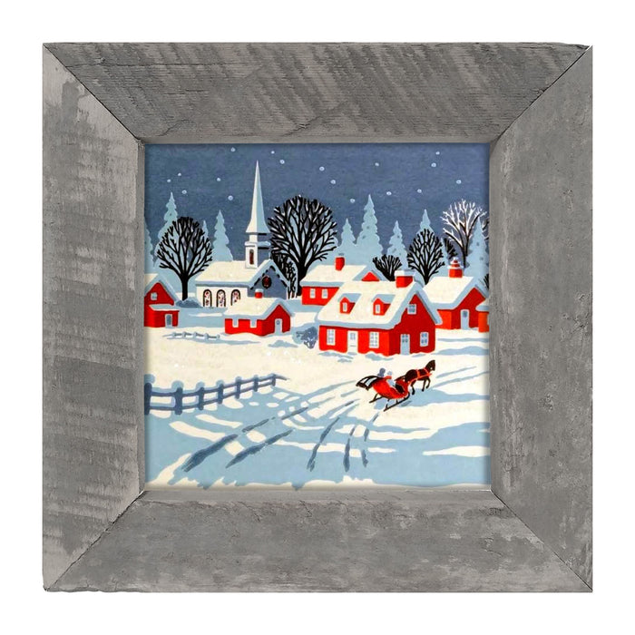Snowy Town - Framed art