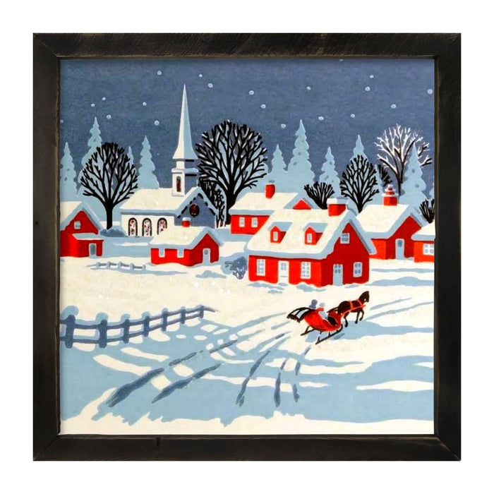 Snowy Town - Framed art