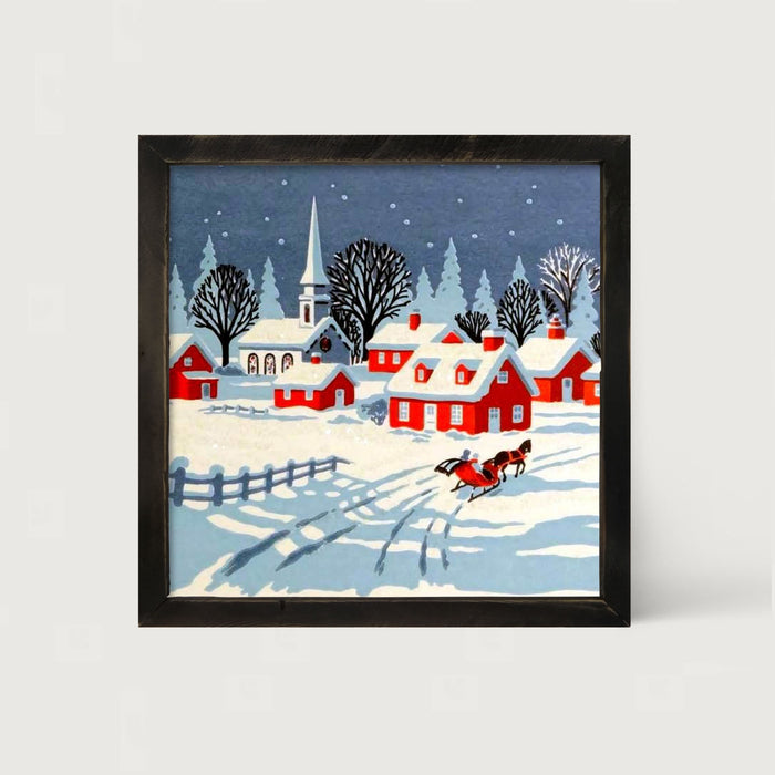 Snowy Town - Framed art
