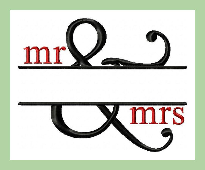 Split ampersand Name Frame Mr and Mrs.