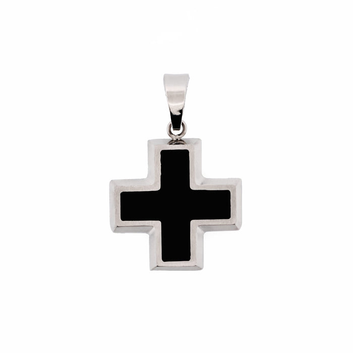 Stainless Steel Black Cross Pendant