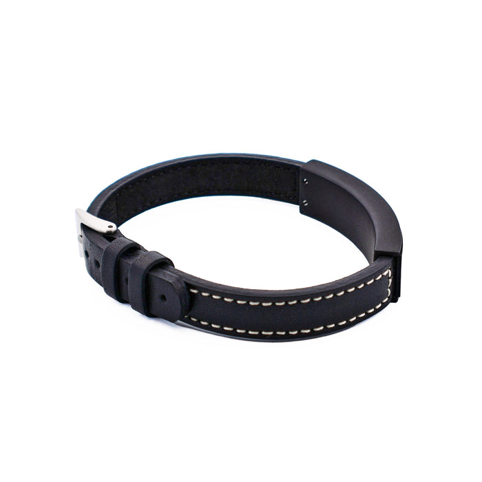 Stainless Steel Colour Gradiant & Leather Bracelet