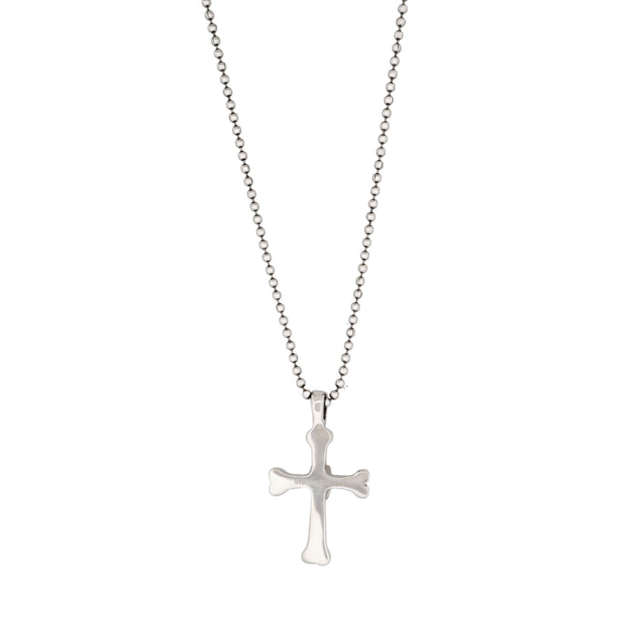 Stainless Steel Cross & Skull Pendant-55cm Ball Chain