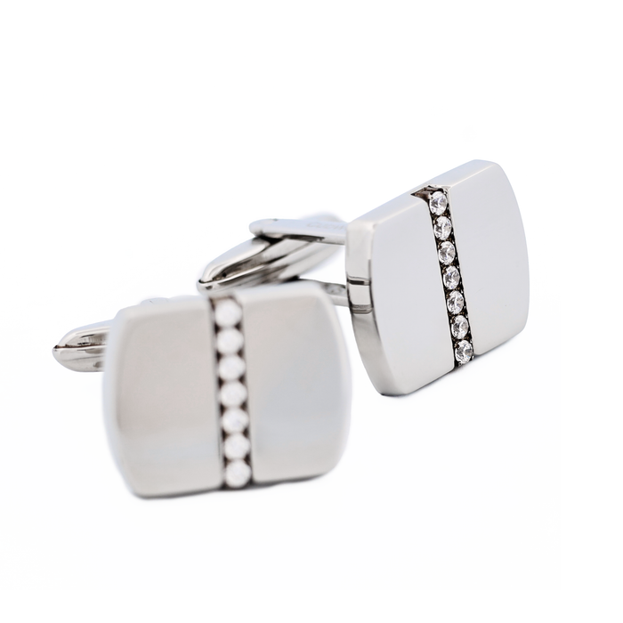 Stainless Steel Cubic Zirconia Cufflinks Cufflinks