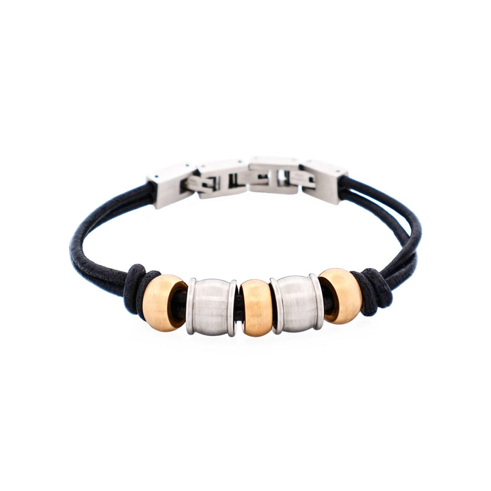 Stainless Steel Gold Beaded Bracelet