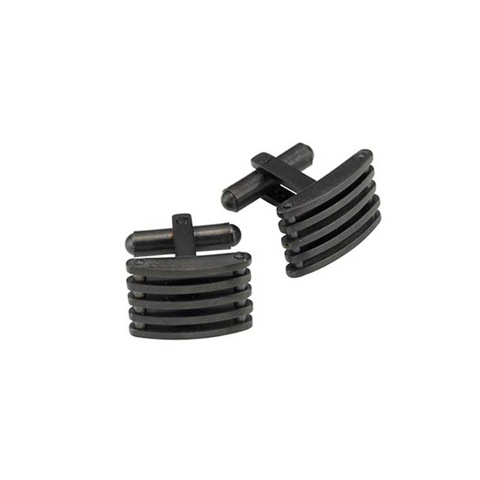Stainless Steel Ion Plated Black Grill Cufflinks