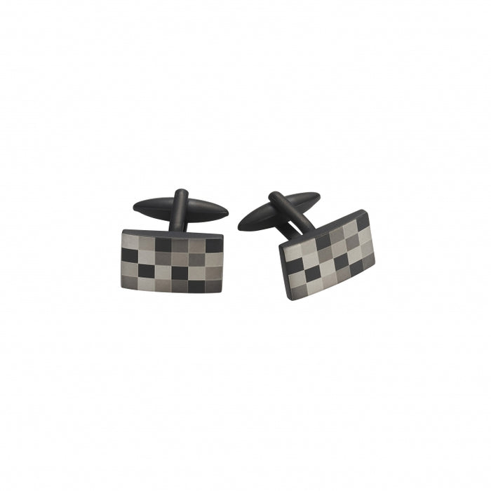 Stainless Steel Ion Plated Gradient Check Cufflinks