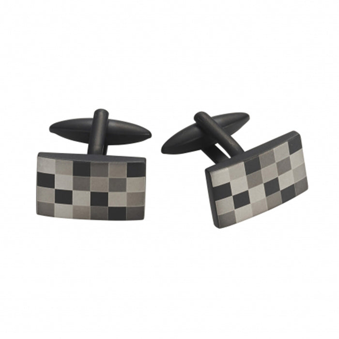 Stainless Steel Ion Plated Gradient Check Cufflinks