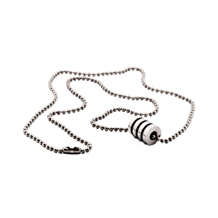 Stainless Steel Pendant - Round Black Enamel without Chain