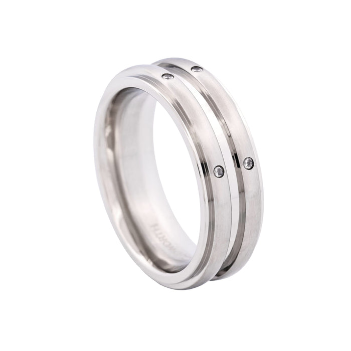 Stainless Steel Ring & Cubic Zirconia Ring