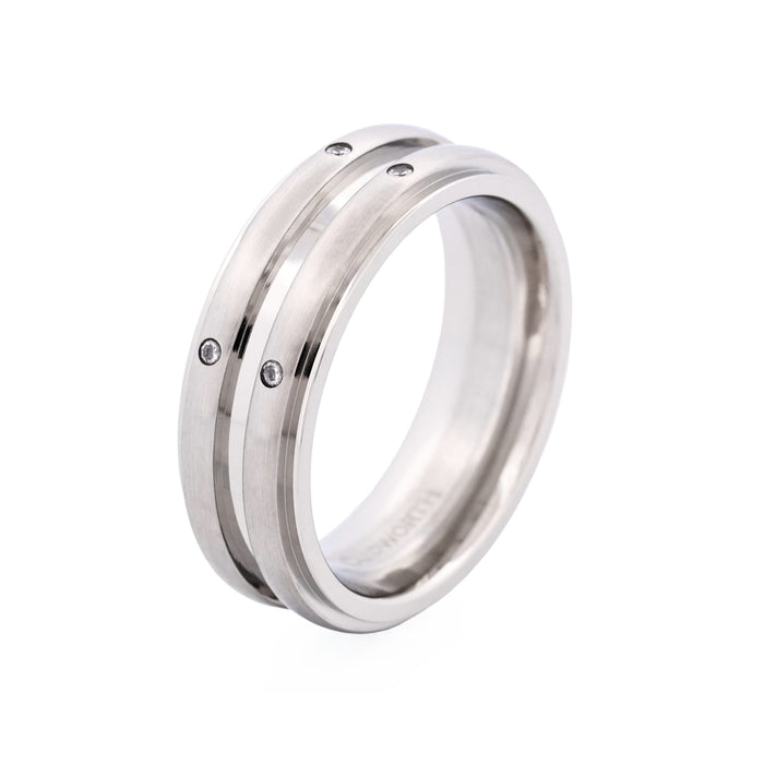 Stainless Steel Ring & Cubic Zirconia Ring