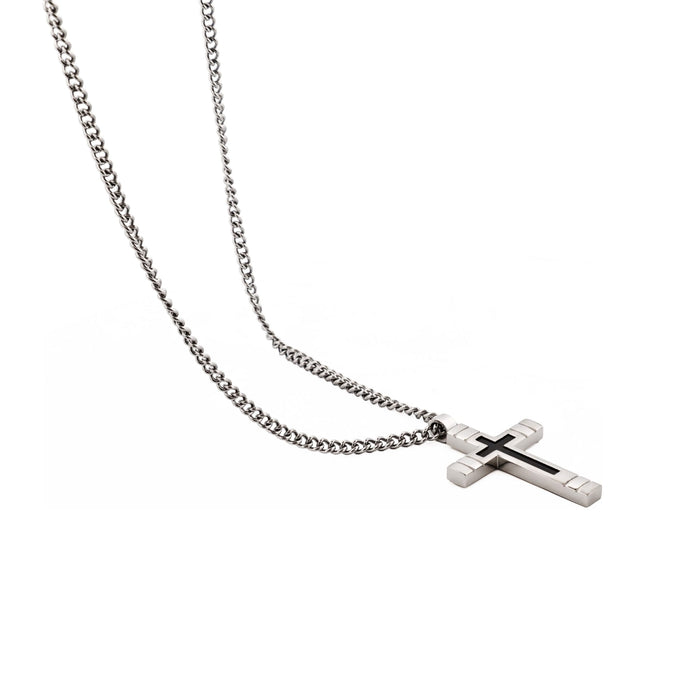 Stainless Steel/Ion Plated Black Cross