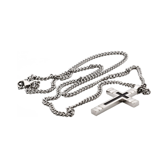 Stainless Steel/Ion Plated Black Cross