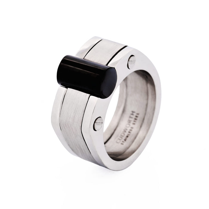 Stainless Steel/Ion Plated Black Ring