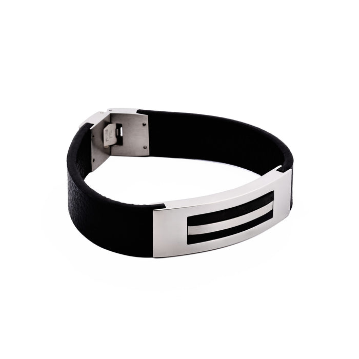 Stainless Steel/Leather Bracelet