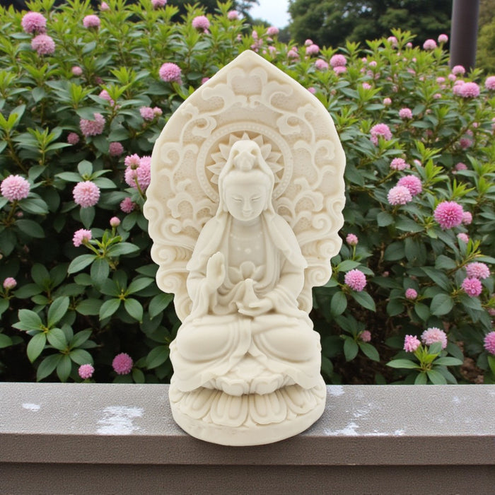 Statue - Kuan Yin Seated, White