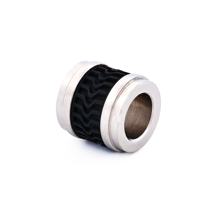 Steel Black Rubber Bead