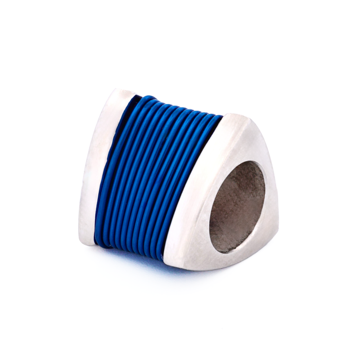 Steel Ion Plated Blue Bead