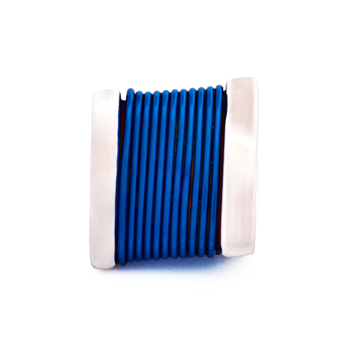 Steel Ion Plated Blue Bead