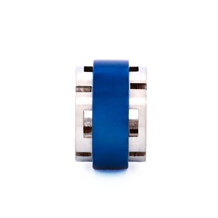 Steel Ion Plated Blue Bead