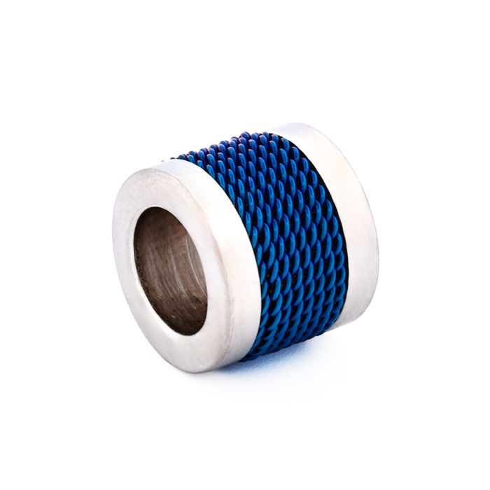 Steel Ion Plated Blue Bead