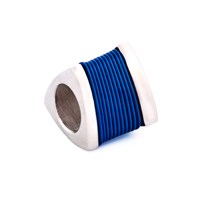 Steel Ion Plated Blue Bead