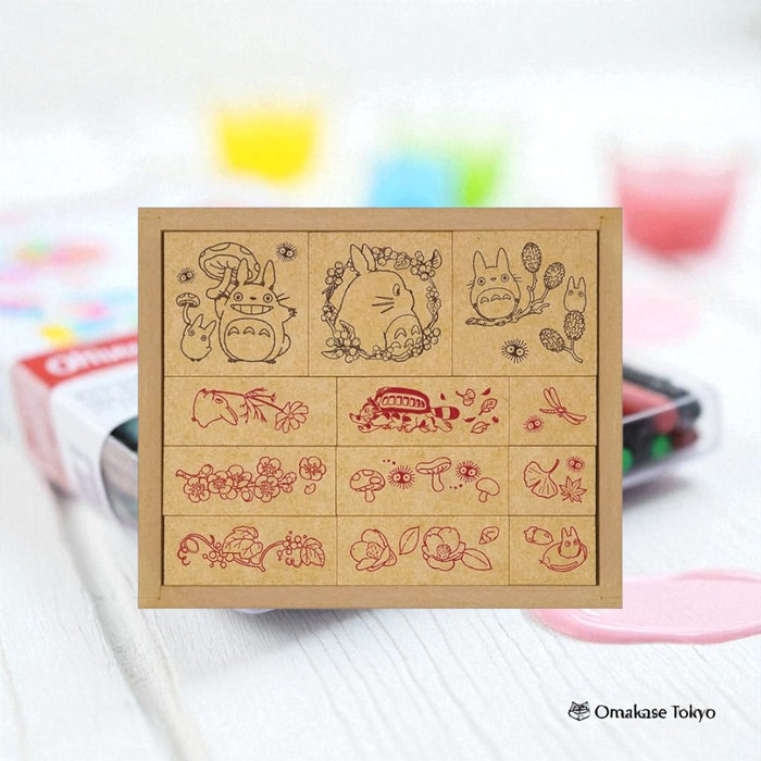 Studio Ghibli My Neighbor Totoro Plant Flower Wooden Stamp Set