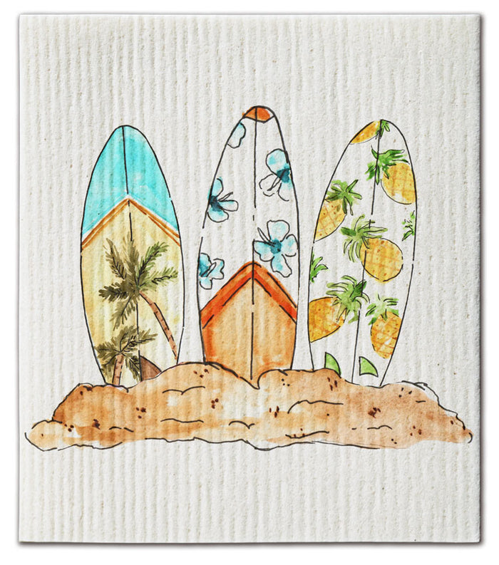 Surf Boards (3) Swedish Dishcloth