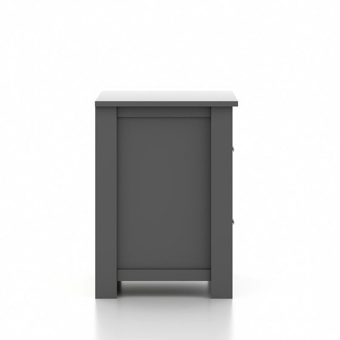 Table de chevet Isenbert 21,9 po à 2 tiroirs, gris graphite