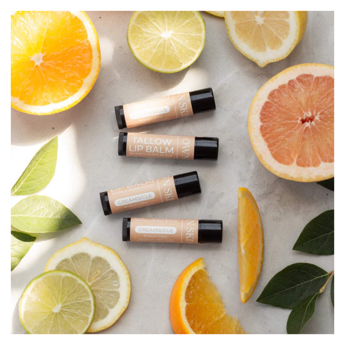 Own Skin Co. Tallow Lip Balm Creamcicle Lifestyle