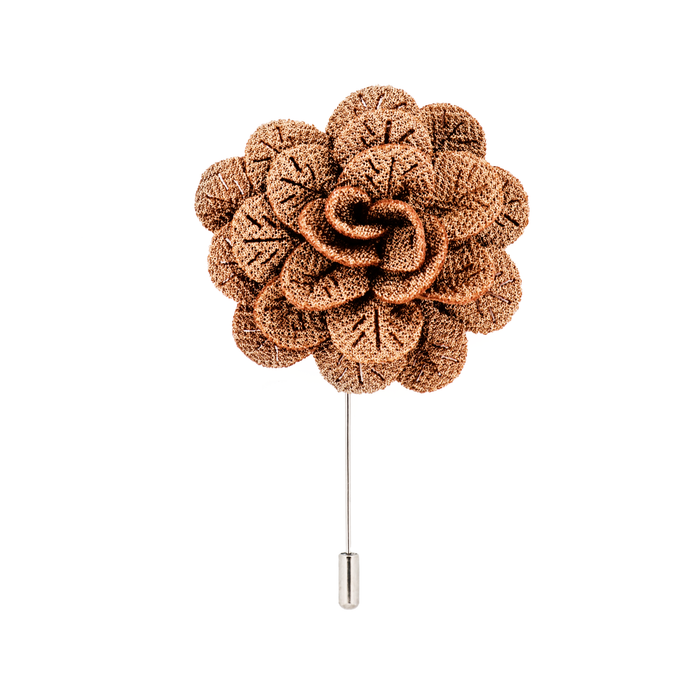 Taupe Flower Lapel Pin